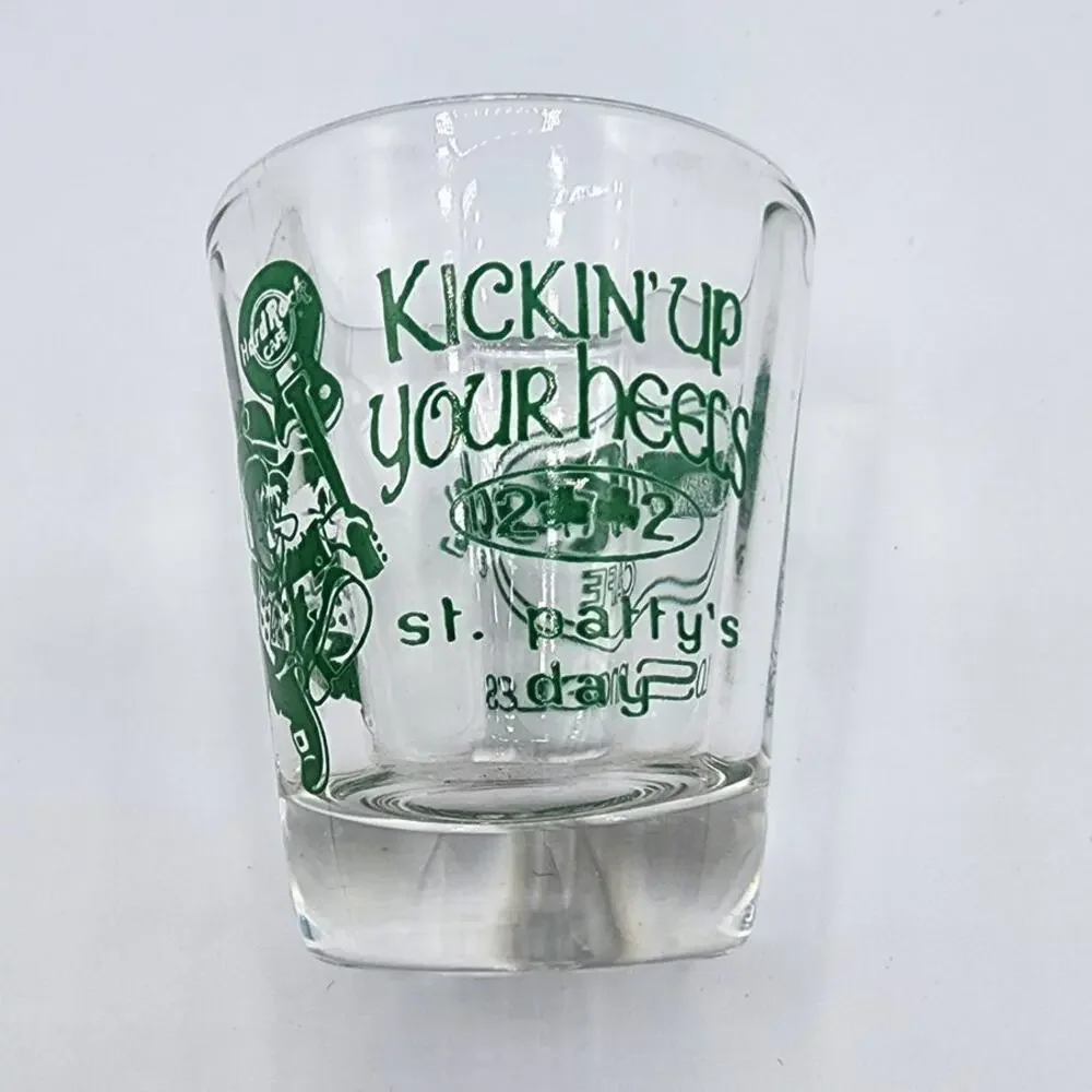 Vintage 2002 Hard Rock Cafe Los Angeles St. Patty's Day Shamrock Shot Glass